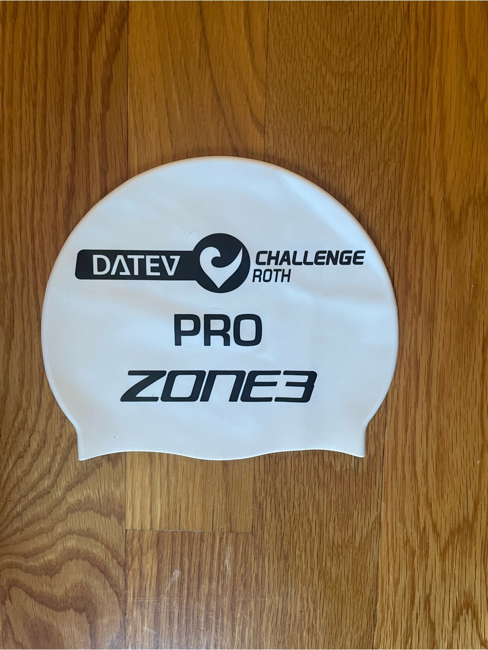 Challenge Roth Silicone Swim Cap WHITE Waterproof Triathlon Open Water NEW